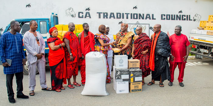 AMA presents food items to chiefs towards Ga Homowo 2023