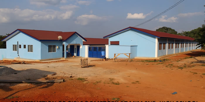 Construction of girls dormitory at Mim SNR. High School